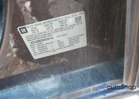 2016 GMC Sierra 1500 Sle z USA, uszkodzony, nr VIN 3GTU2MEC8GG209160